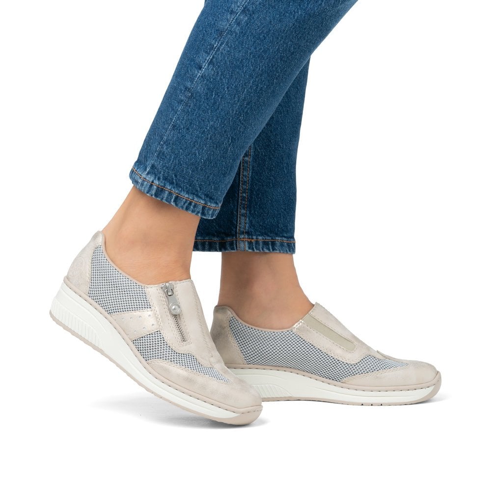 Rieker 48760 BEIGE Zip Fastening Comfort Trainer 48760-60