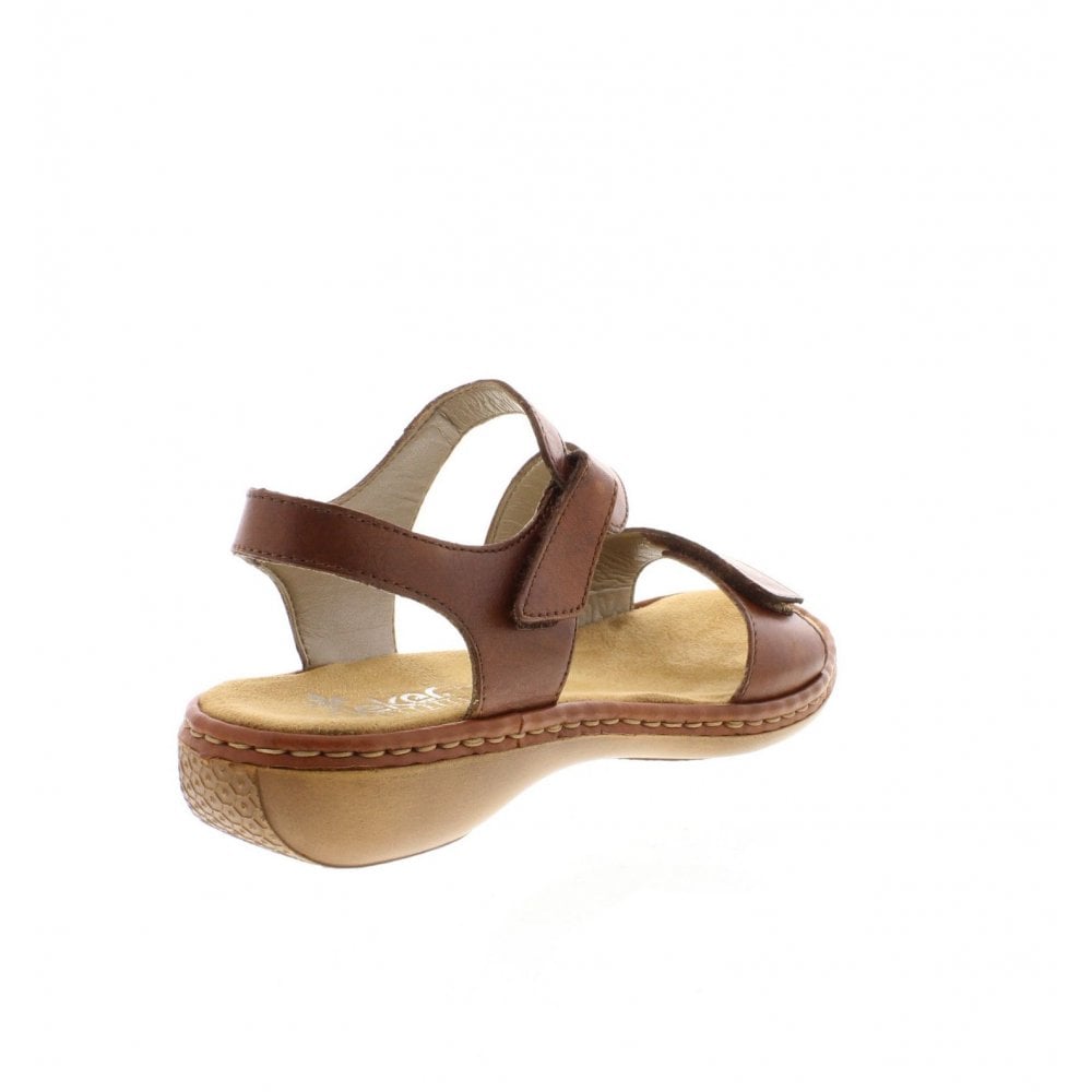 RIEKER Sandal with touch fastening 659C7-24 Brown