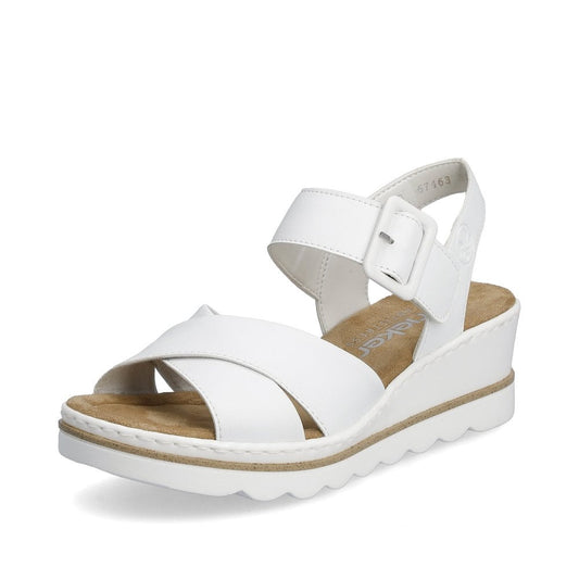 Rieker 67463 WHITE Wedge Sandal 67463-80