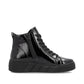 Rieker W0561 BLACK  Patent Lace Up Ankle Boot with Zip W0561-01