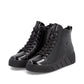 Rieker W0561 BLACK  Patent Lace Up Ankle Boot with Zip W0561-01