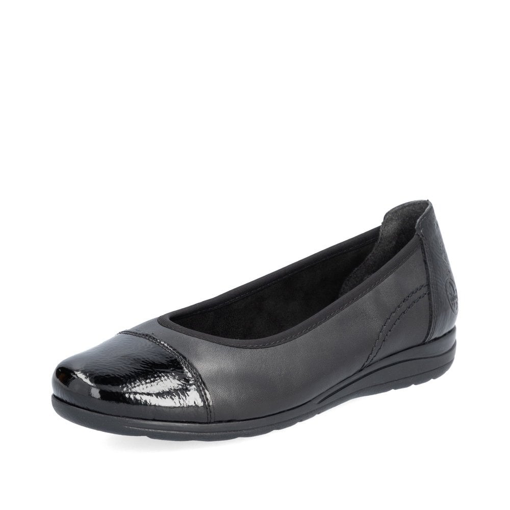 Rieker L9351 BLACK Patent Cap Pump L9351-00