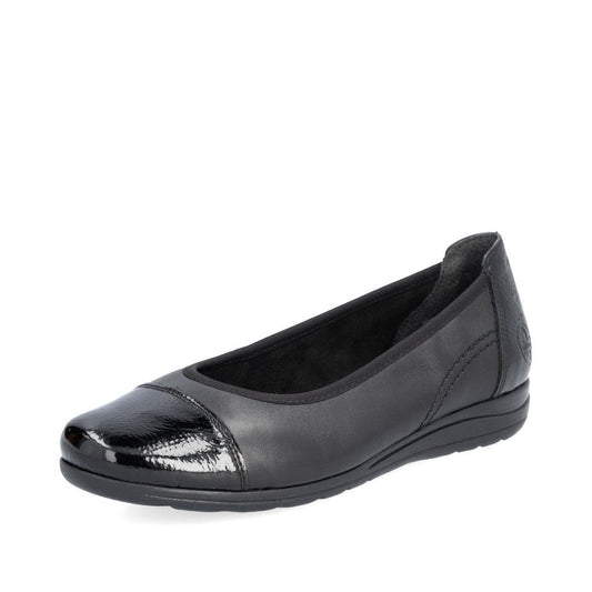Rieker L9351 BLACK Patent Cap Pump L9351-00