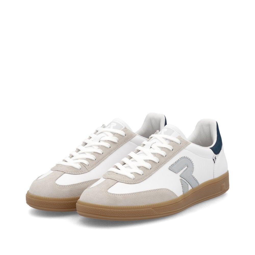 Rieker U2200 Mens WHITE Retro Trainers  U2200-82