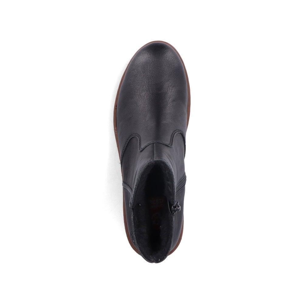 Rieker X9165 BLACK Zip Wedge ankle Boot X9165-00