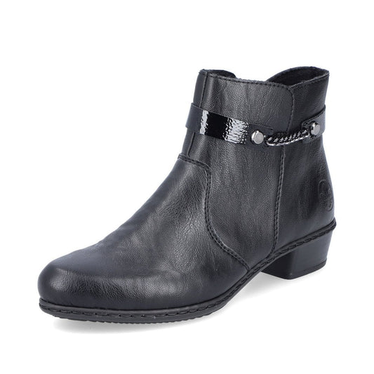 Rieker BLACK  Low Heel Zip Boot Y0783-00