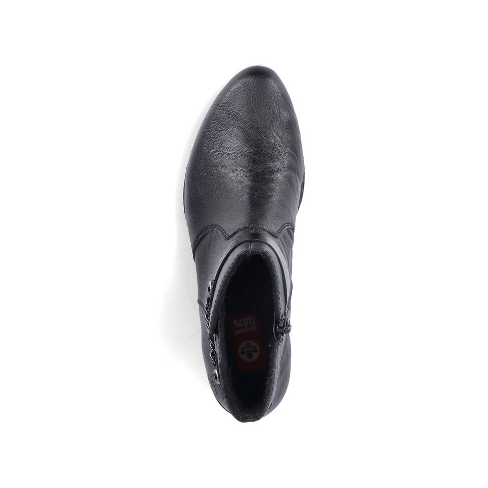Rieker BLACK  Low Heel Zip Boot Y0783-00