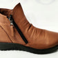 Modella Hawes TAN Soft Leather Twin Zip Ankle Boot