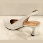 Bioeco 4009 WHITE Leather Closed Toe Slingback Shoes Matching Bags Available