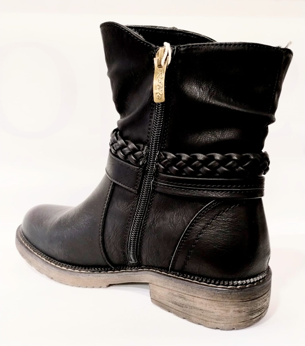 14811-Rl BLACK Zip Ankle Boot 14811-RL-001