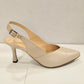 Bioeco 4009 Beige Leather Closed Toe Slingback Occasion Shoe Matching Bags Available 4009-1777