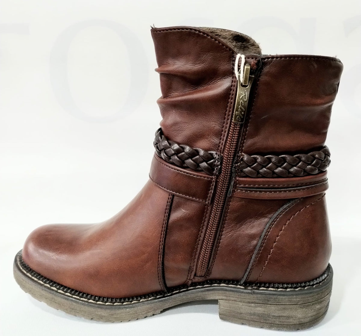 Relife 14811-Rl COGNAC Zip Ankle Boots14811-RL-029