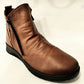 Modella Hawes TAN Soft Leather Twin Zip Ankle Boot