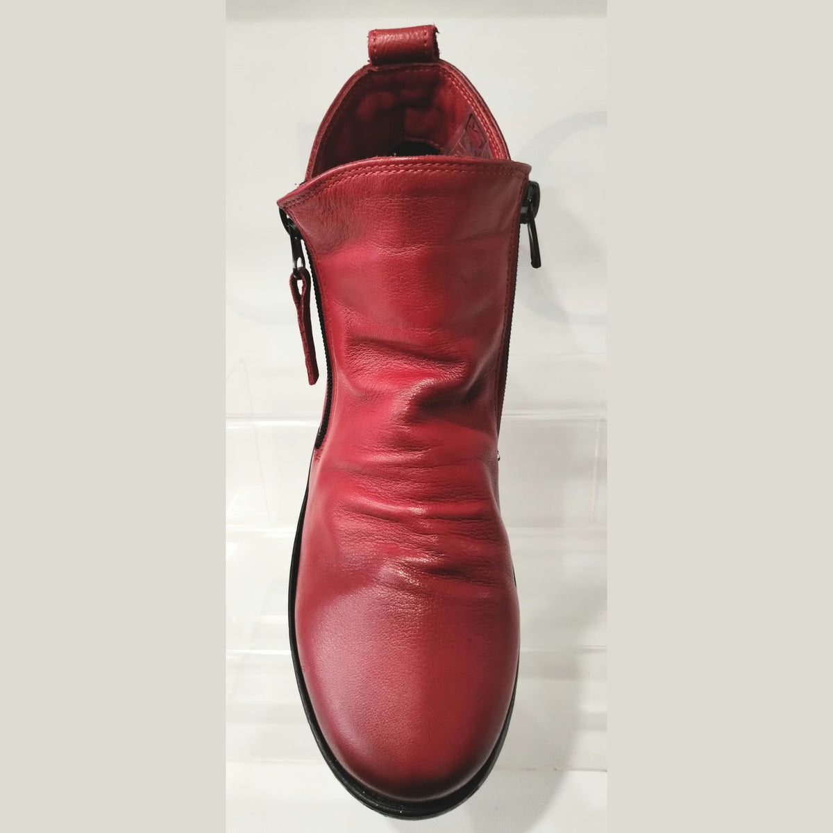Modella Hawes RED Soft Leather Twin Zip Boot