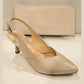 Bioeco 4009 Beige Leather Closed Toe Slingback Occasion Shoe Matching Bags Available 4009-1777