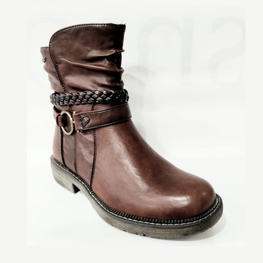 Relife 14811-Rl COGNAC Zip Ankle Boots14811-RL-029