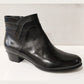 Regardez le Ciel Stefany 399 BLACK Soft Leather Block Heel Zip Ankle Boot