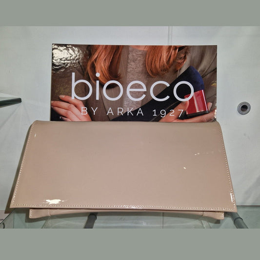Bioeco Occasion Wear B002 BEIGE PATENT 1887 Leather Clutch / Shoulder bag to Match 4079 shoes
