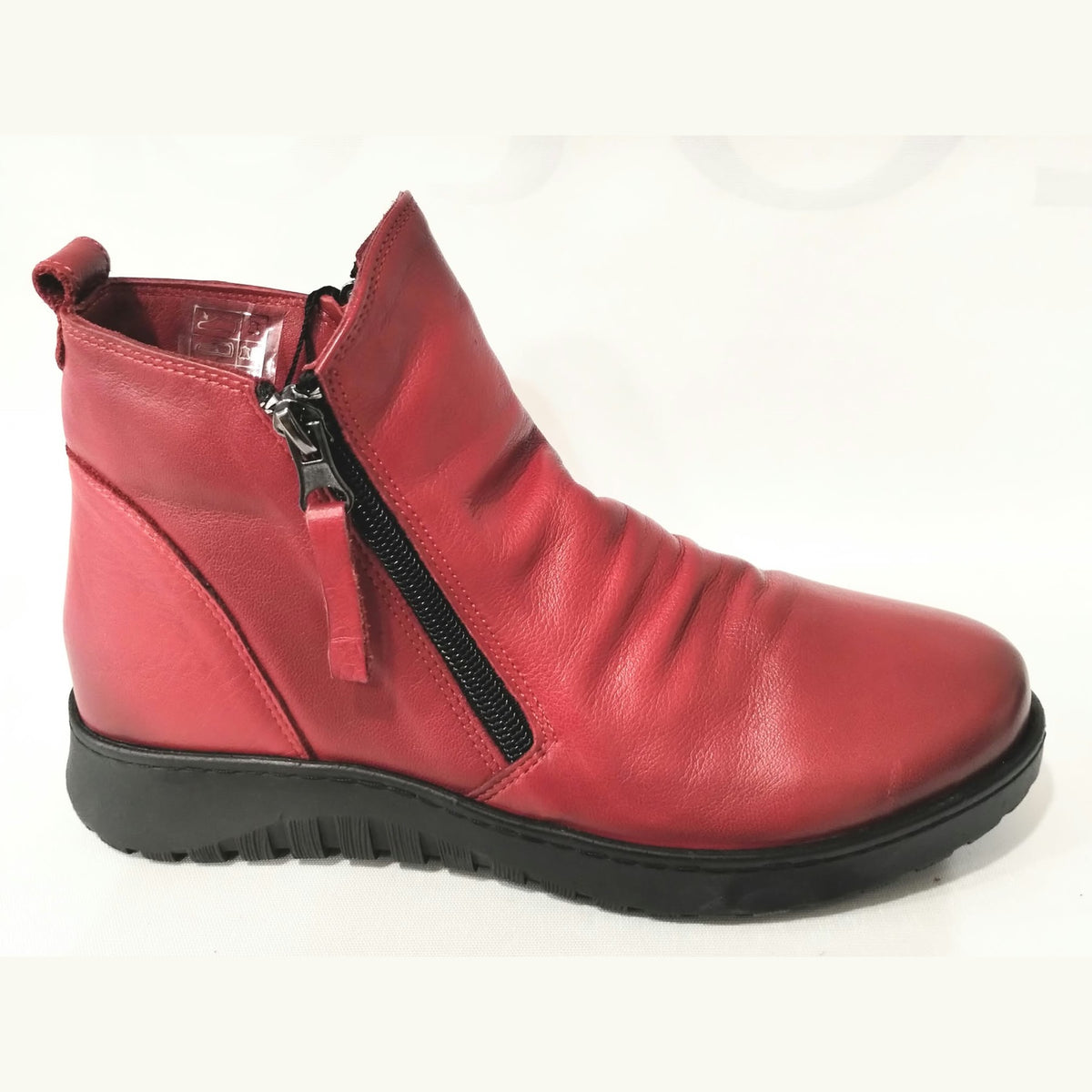 Modella Hawes RED Soft Leather Twin Zip Boot