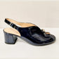 Bioeco 4263 Soft Navy Patent Leather Wide Fitting Slingback Shoe