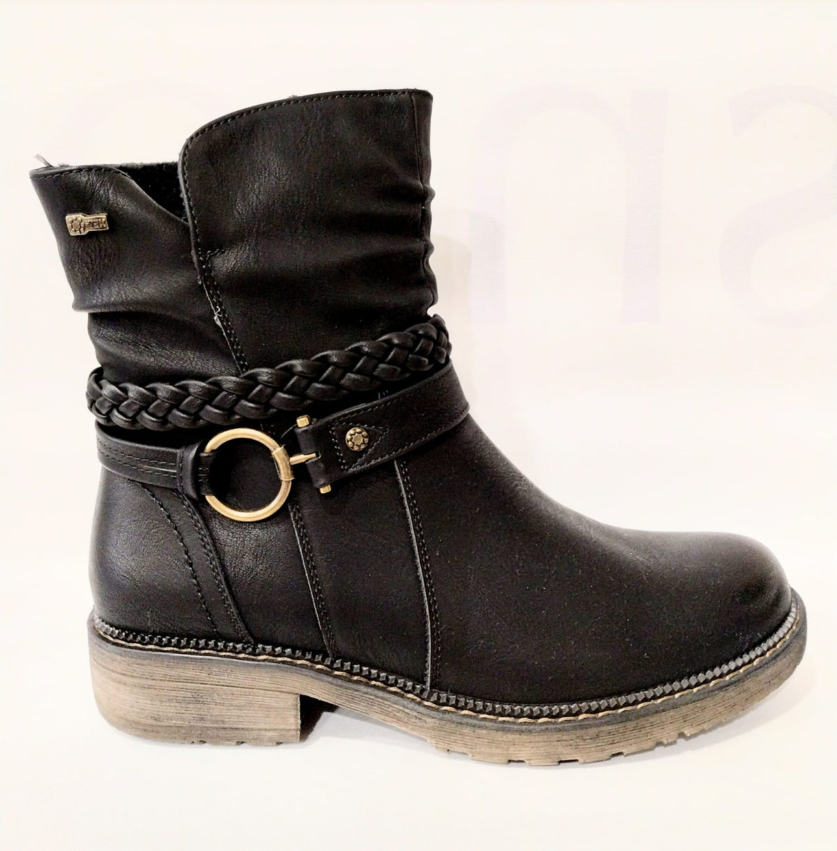 14811-Rl BLACK Zip Ankle Boot 14811-RL-001