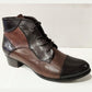 Regardez le Ciel Stefany123 BROWN Soft Leather Low Heel Lace Ankle Boot With Zip.