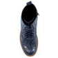 Lunar Roseville NAVY Floral Lace up Ankle Boot with Zip GLB111 BL