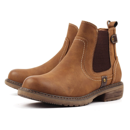 Lunar Roxie DARK TAN Chelsea  Ankle Boot GLB217TN ROXIE111