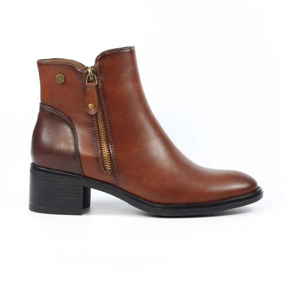 Lunar Classic Ankle Boot Sabina TAN with Zip GLC007-TN