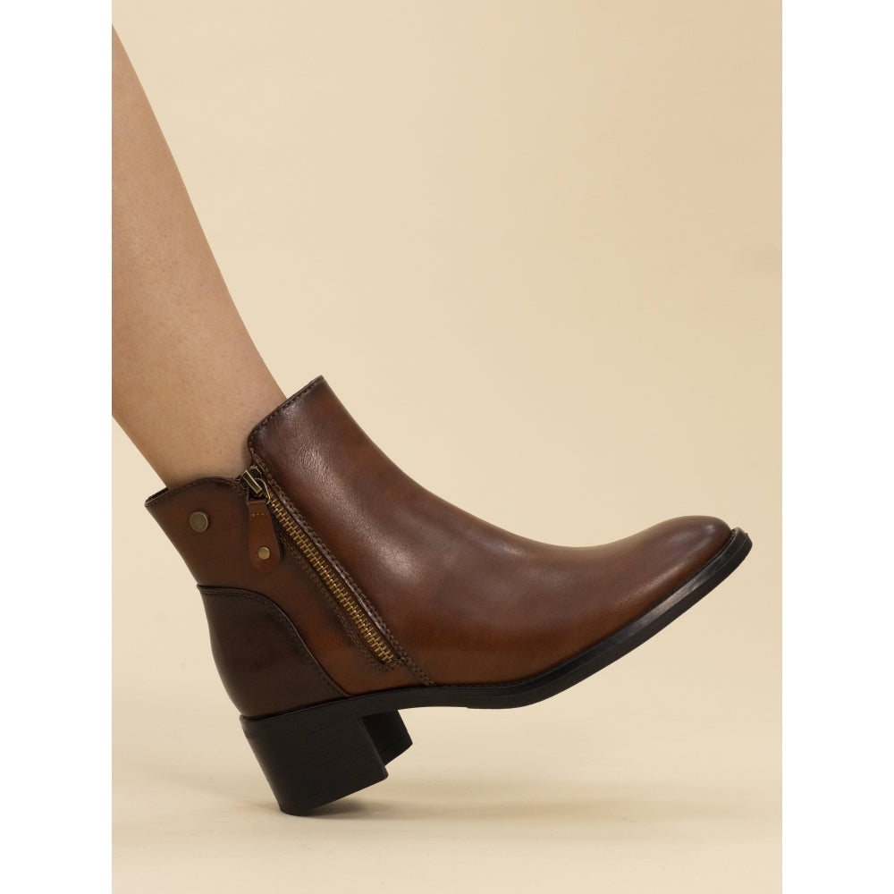 Lunar Classic Ankle Boot Sabina TAN with Zip GLC007-TN
