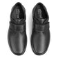 Hotter Mens  BLACK Leather SEDGWICK touch fastening Shoe