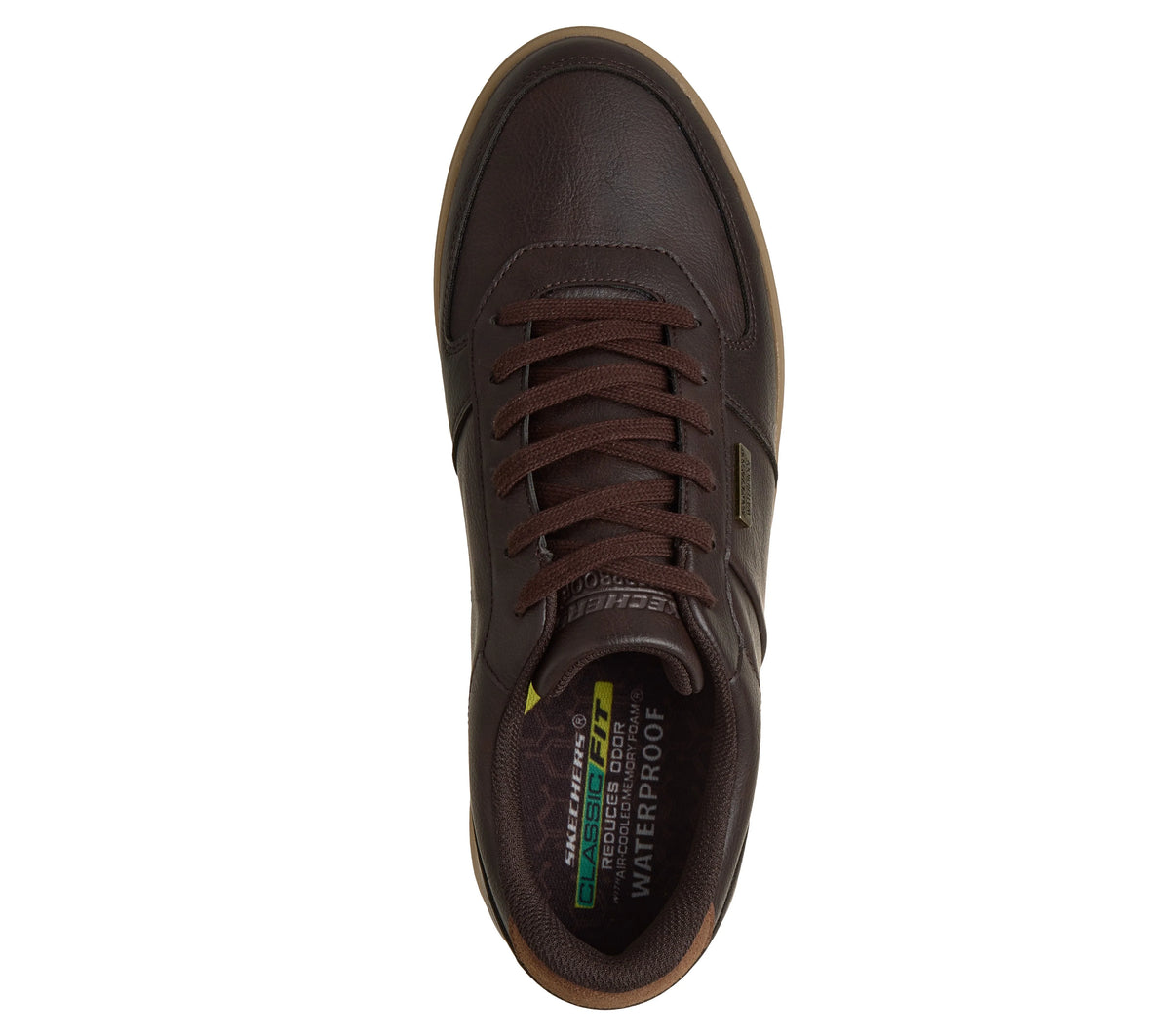 Skechers 211459 CHOCOLATE Brown waterproof Lace Up Trainers 211459-CHOC