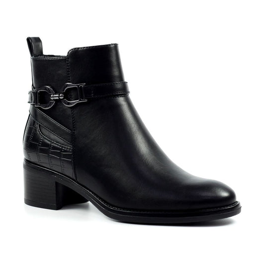 Lunar Solana BLACK Zip Ankle Boot GLC006-BK