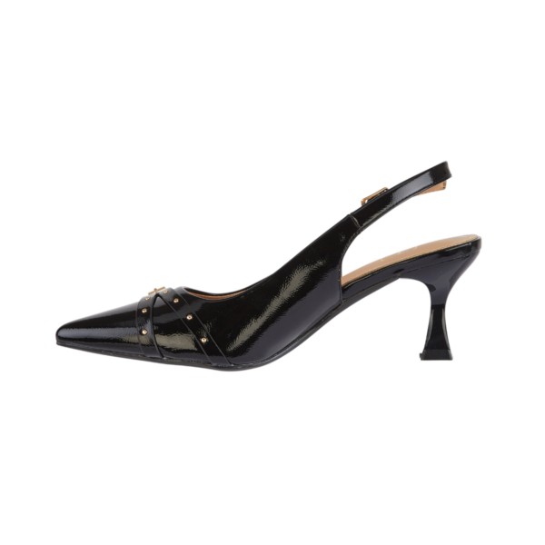 Shoes By Emma Sophia BLACK CRINKLE Sling Back Shoes