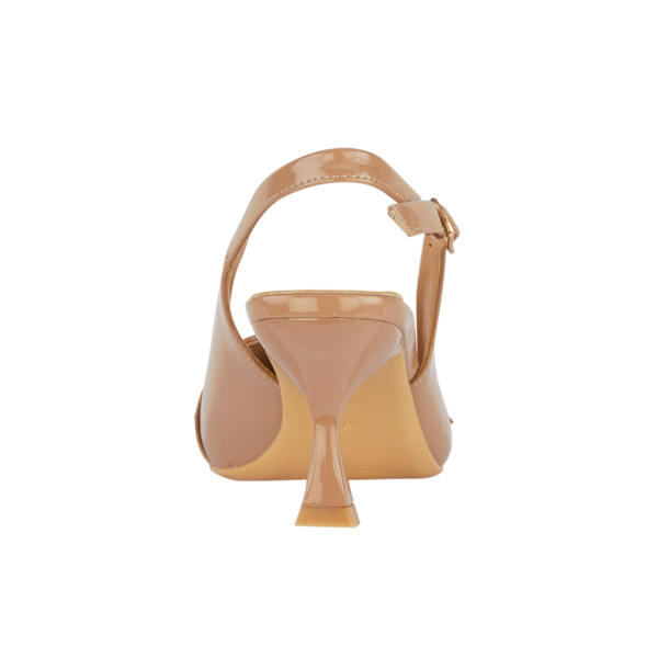 Shoes By Emma Sophia Taupe Crinle Patent Sling back Shoe