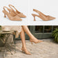 Shoes By Emma Sophia Taupe Crinle Patent Sling back Shoe