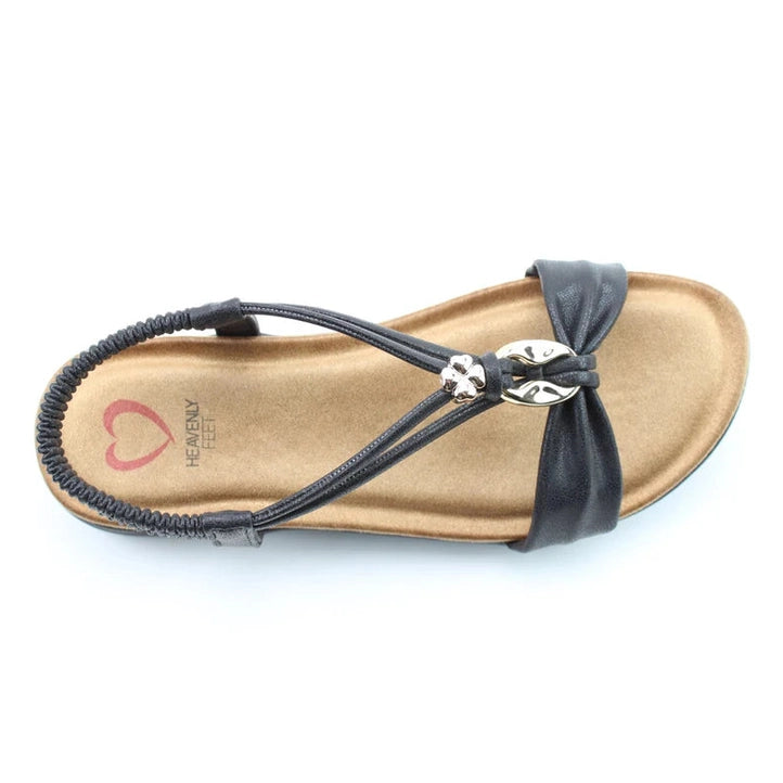 Heavenly Feet Chime BLACK Vegan Friendly Slip On sandal