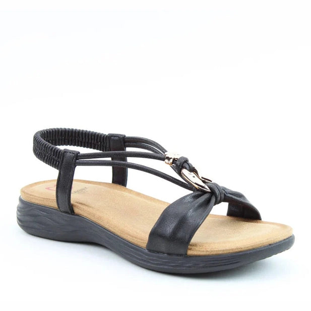 Heavenly Feet Chime BLACK Vegan Friendly Slip On sandal