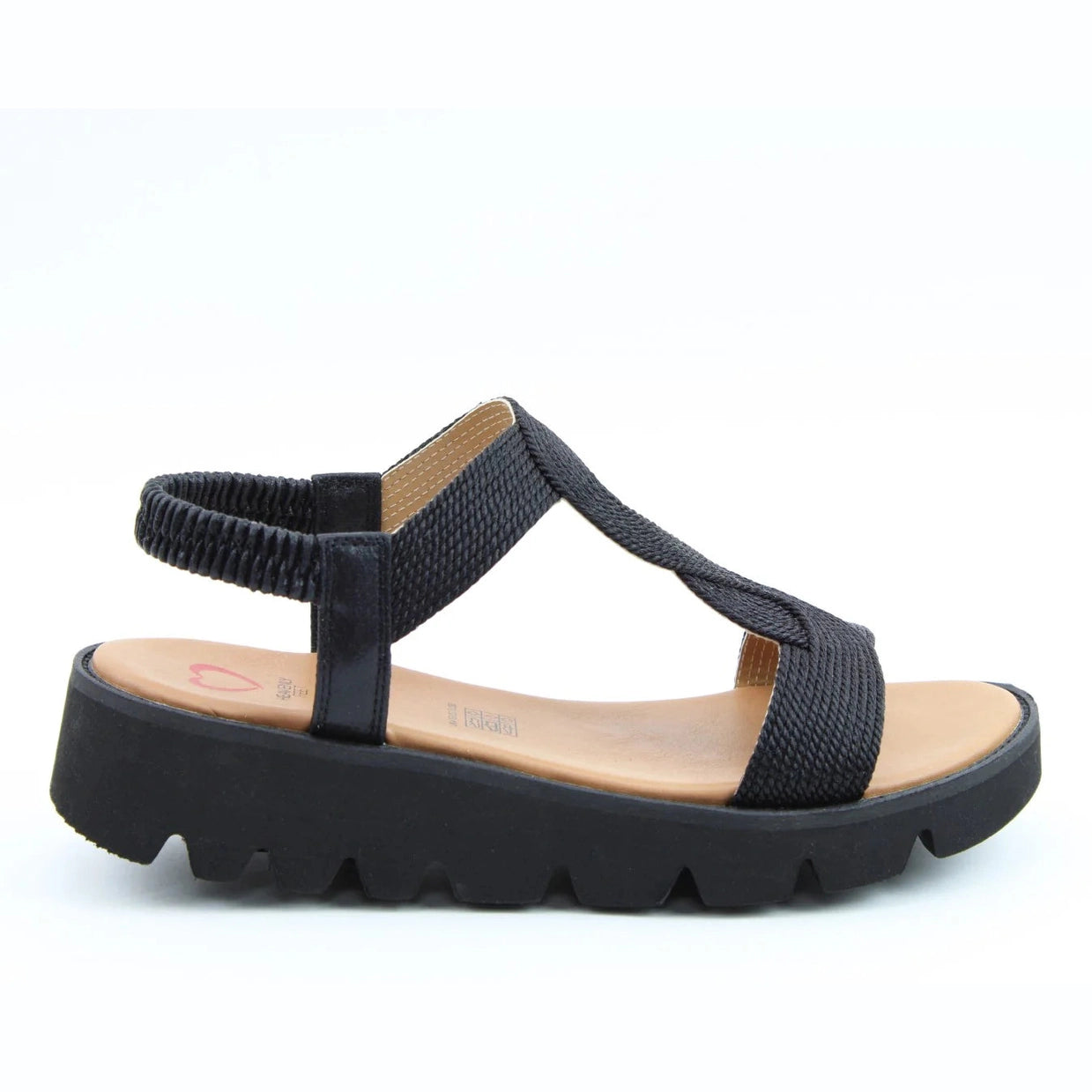 Heavenly Feet Sunrise BLACK Lightweight Chunky Sole Sandal