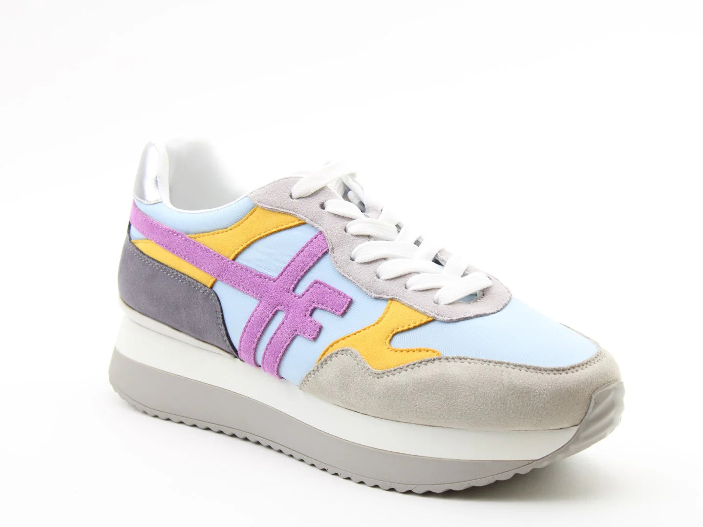 Heavenly Feet Becky GREY MULTI Platform fashion trainer