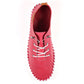 Lunar St Ives Soft Leather Plimsol style slip on Shoes RASPBERRY FLE030