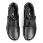 Hotter Shoe SUGAR Leather Touch Fastening Shoe Extra Wide Fitting BLACK