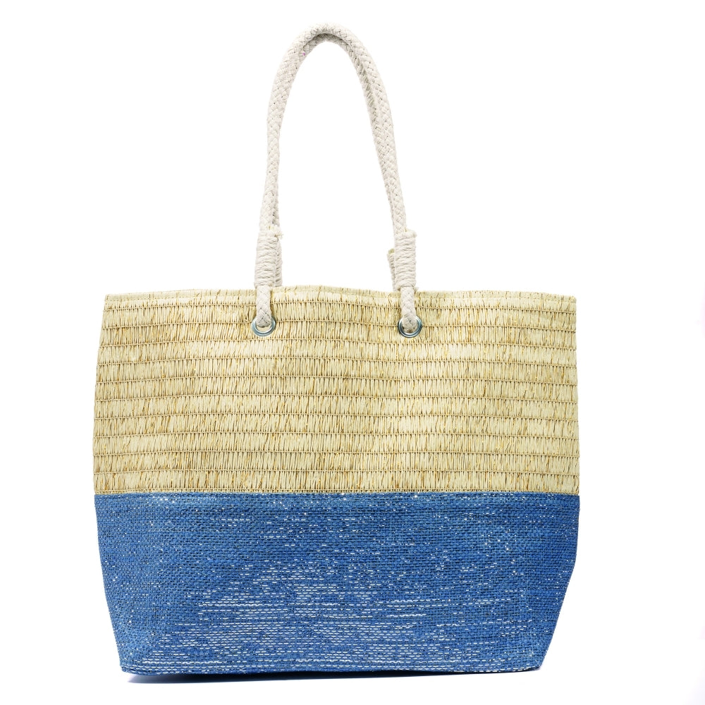 Lunar Surie Straw Beach Bag BLUE