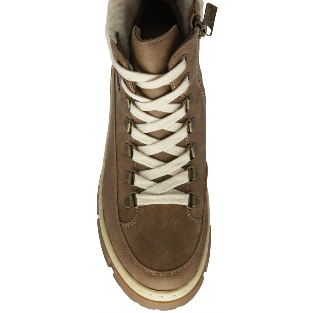 Lotus Coniston TAN Waterproof Hiker Style Lace Boot with Zip