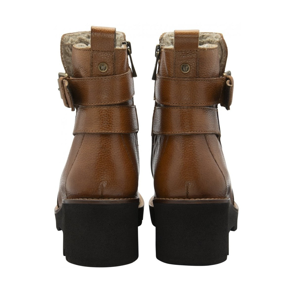 Lotus Emberlynn TAN Soft Leather Wedge Ankle Boot