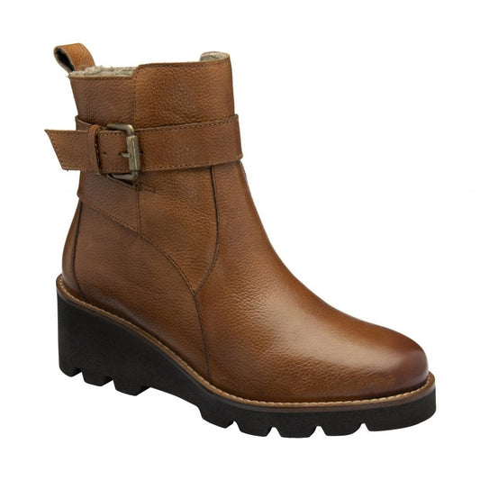 Lotus Emberlynn TAN Soft Leather Wedge Ankle Boot