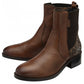 Lotus Lindley TAN Leather / Animal Print Zip Ankle Boot
