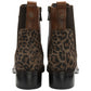 Lotus Lindley TAN Leather / Animal Print Zip Ankle Boot