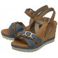 Lotus Solena TAN / Denim Wedge Sandal  ULP369