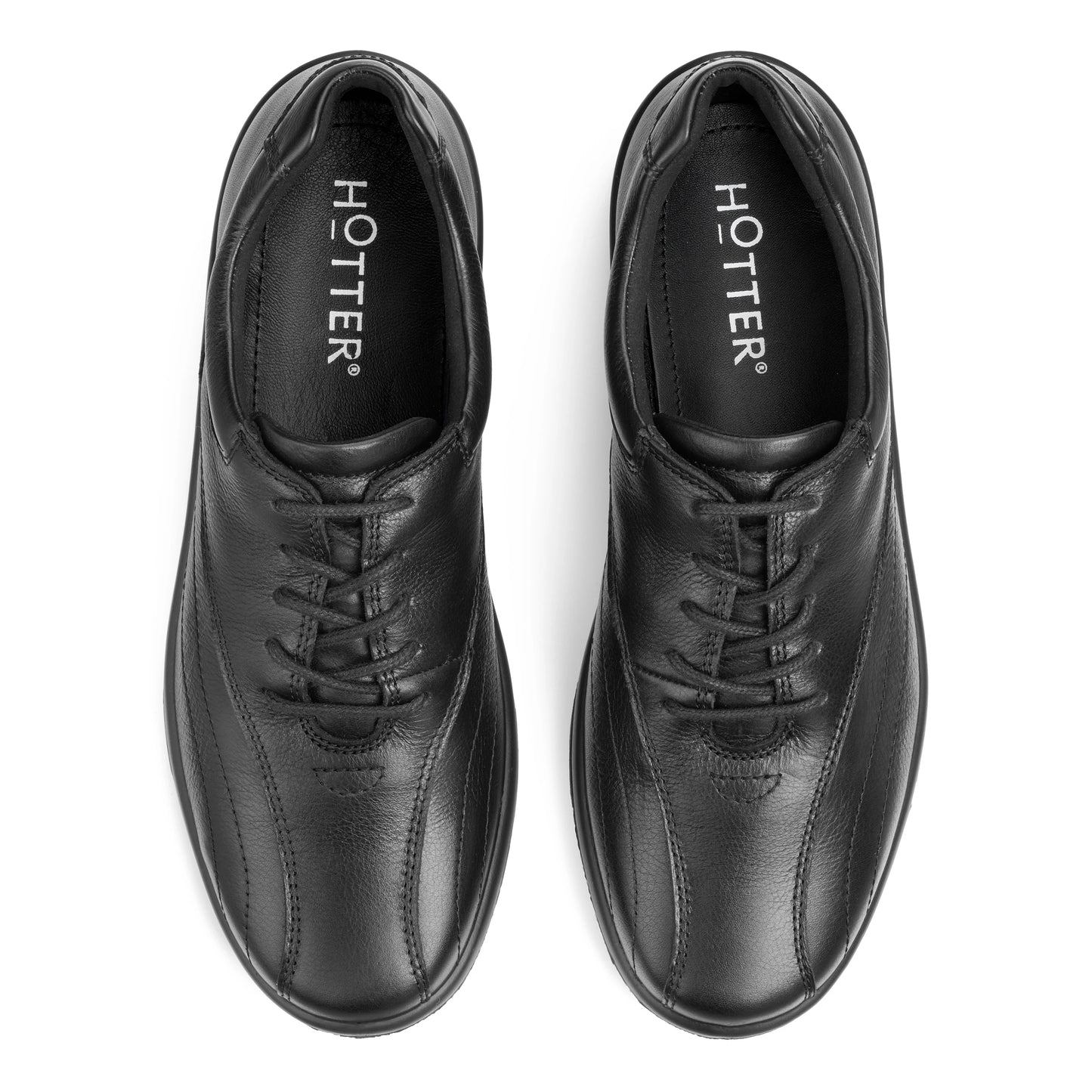 Hotter Shoe Tone Black Extra Wide Leather Lace up Shoe Black
